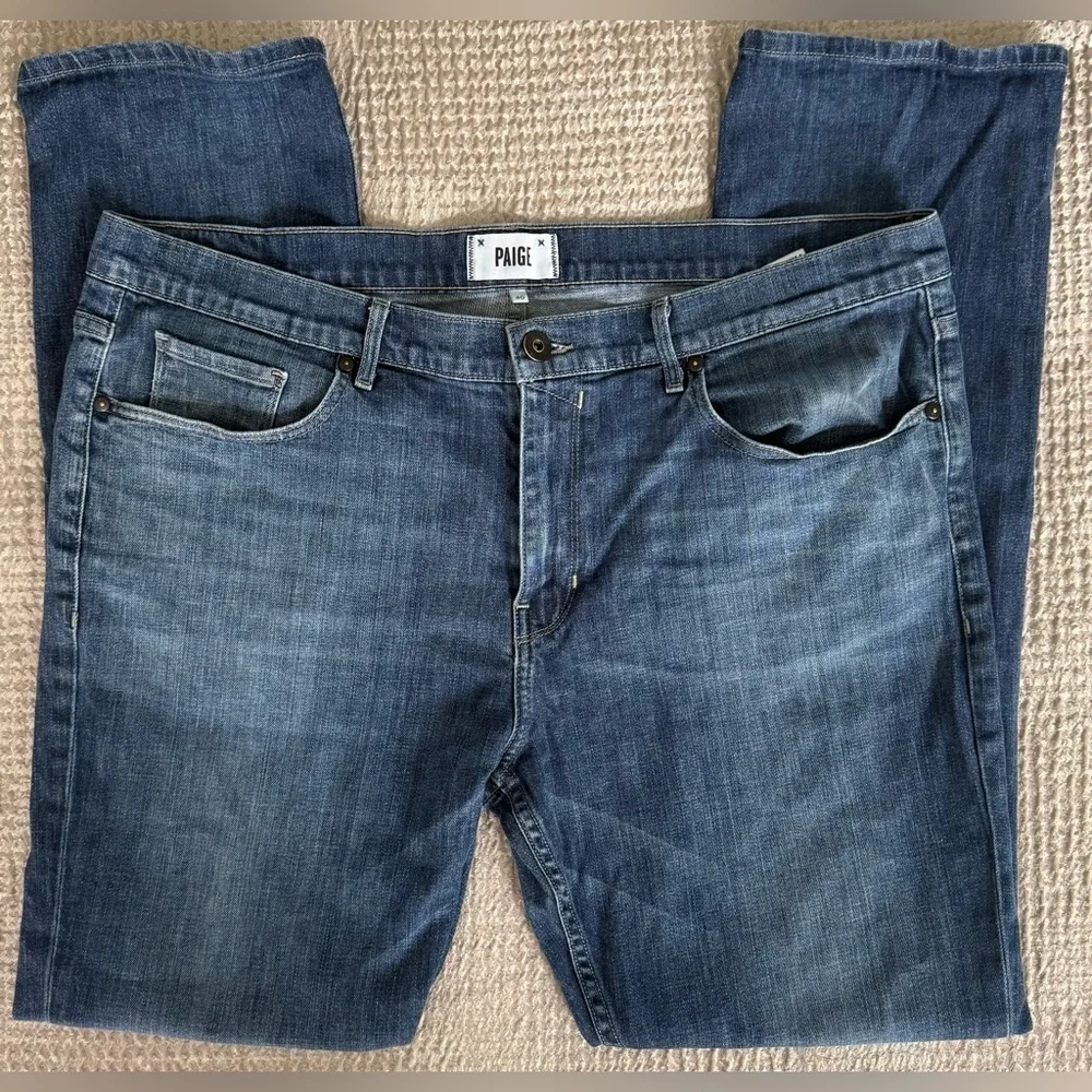 PAIGE Federal Slim Fit Jeans 👖 Men’s 40x31 Blue Stretch Denim Made in USA 🇺🇸